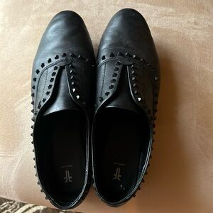 Frye Black Studded Loafers